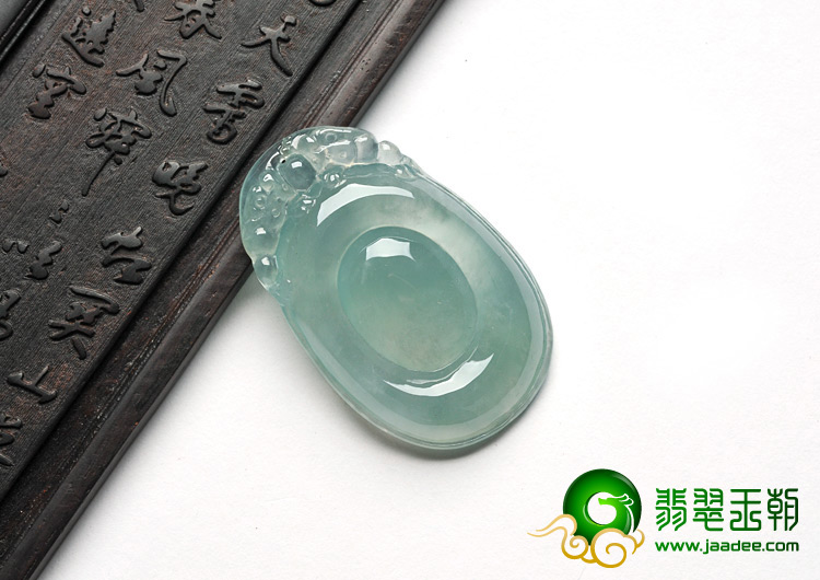 冰种晴水缅甸翡翠A货福在眼前挂件