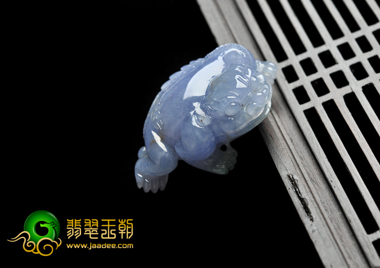 糯冰种紫罗兰缅甸翡翠A货三脚蟾挂件