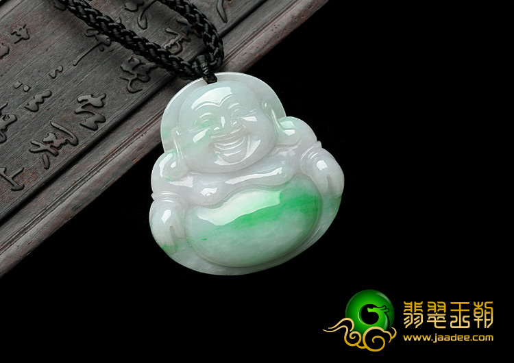 糯冰种翠色略带紫罗兰缅甸翡翠A货玉佛挂件