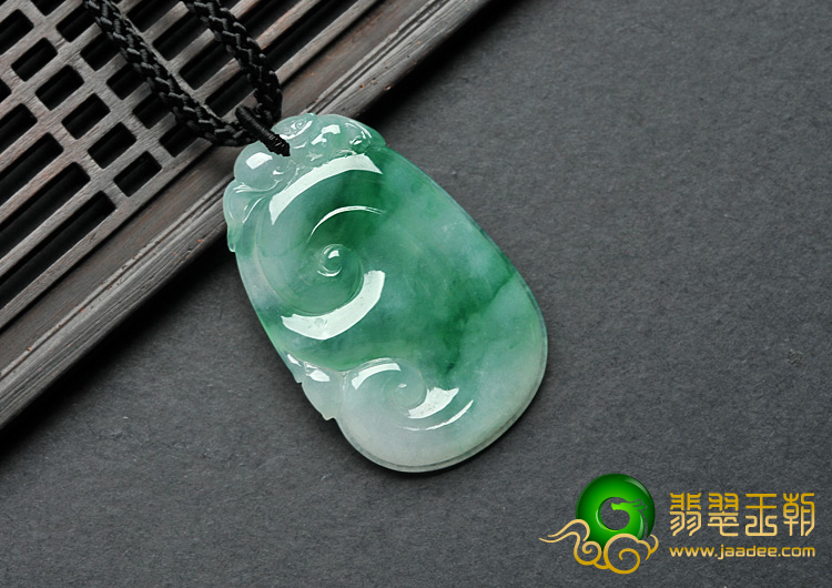 冰种飘花缅甸翡翠A货如意寿挂件