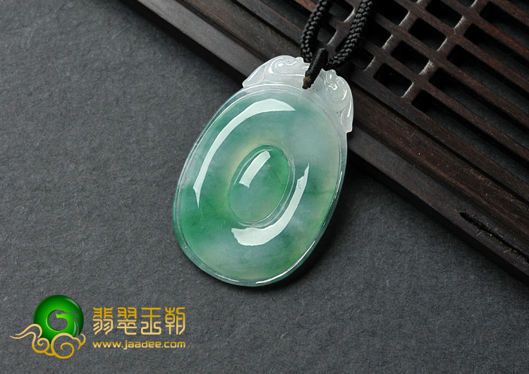 冰种飘花缅甸翡翠A货福在眼前挂件