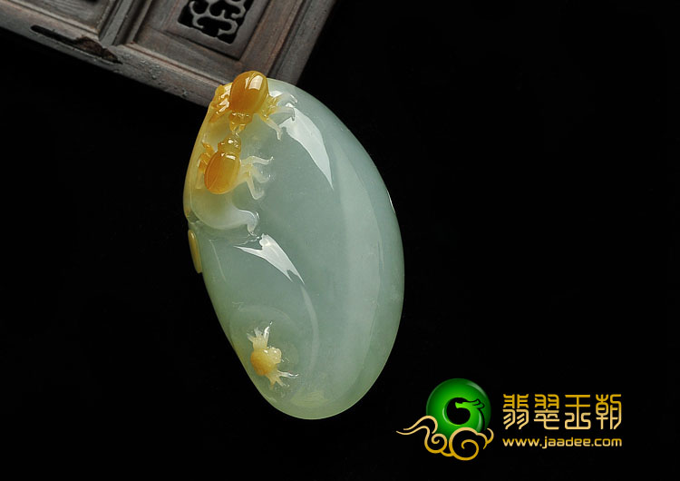 糯冰种晴水黄翡缅甸翡翠A货富甲天下挂件