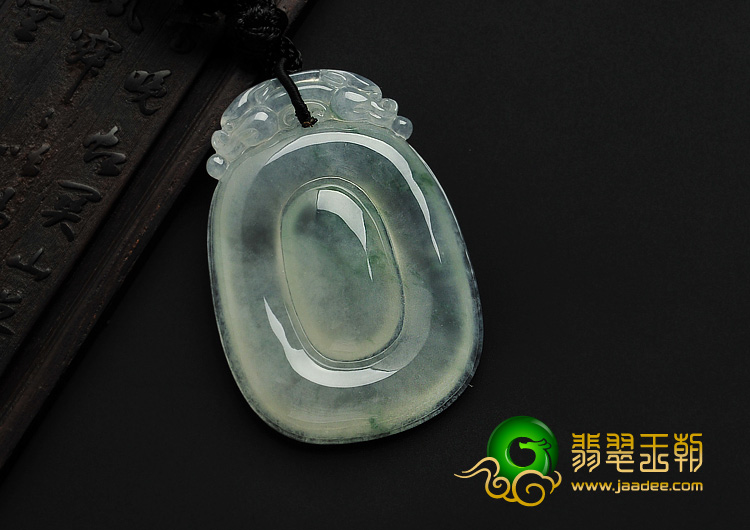 冰种飘花缅甸翡翠A货福在眼前挂件