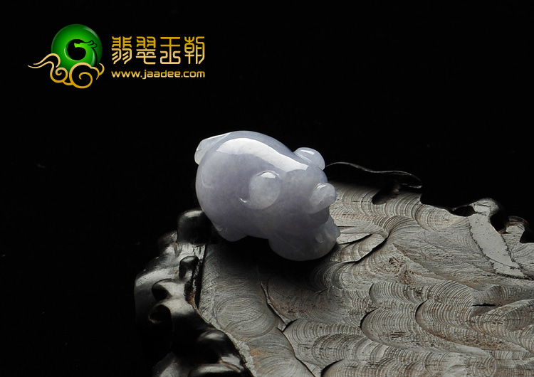 feicui糯冰种紫罗兰缅甸翡翠A货福猪挂件