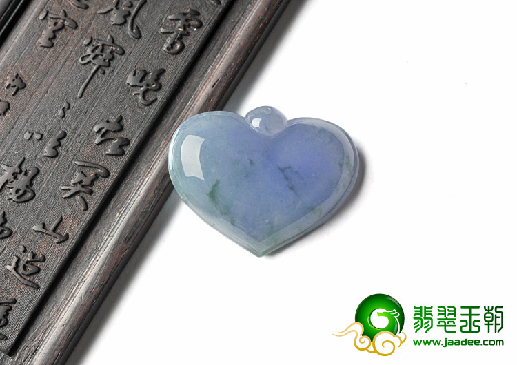 糯冰种紫罗兰飘花缅甸翡翠A货心心相印挂件