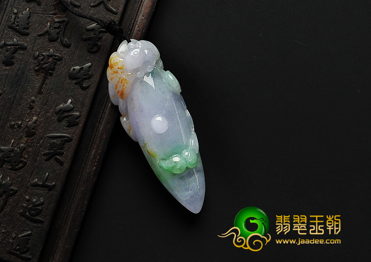 feicui糯冰种三彩缅甸翡翠A货福瓜挂件