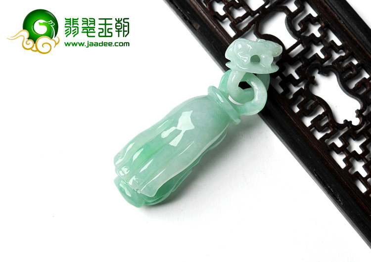 糯冰种飘花缅甸翡翠A货佛手挂件