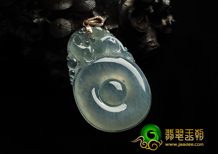 冰种晴水缅甸翡翠A货时来运转挂件