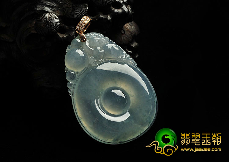 冰种晴水缅甸翡翠A货时来运转挂件