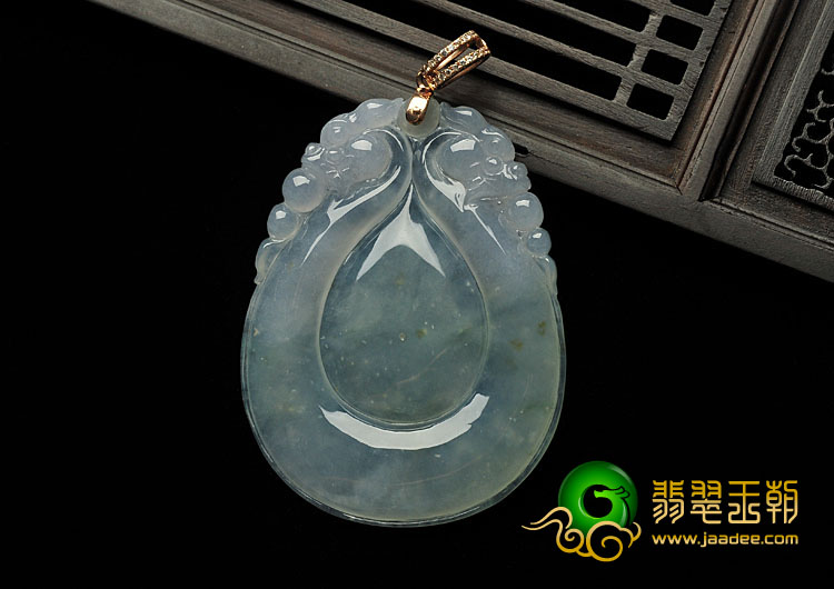 冰种晴水缅甸翡翠A货福在眼前挂件