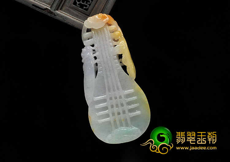 糯冰种淡三彩缅甸翡翠A货知音挂件