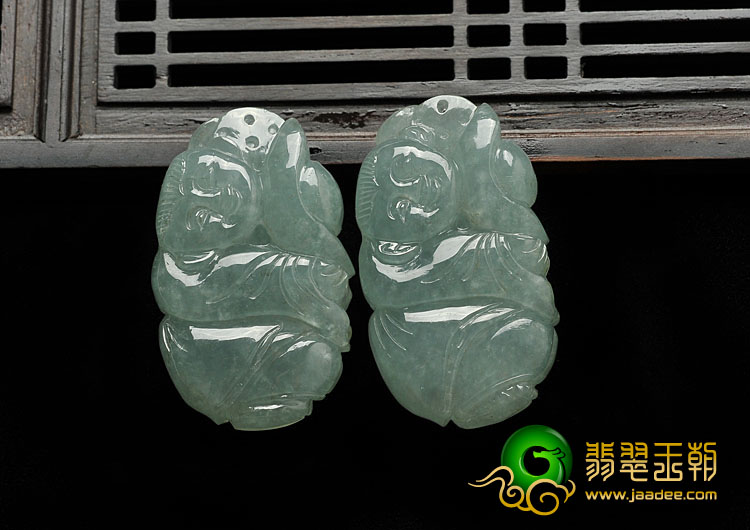 冰种晴水缅甸翡翠A货招财童子挂件（单价）