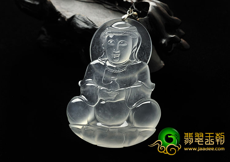 玻璃种缅甸翡翠A货观音挂件