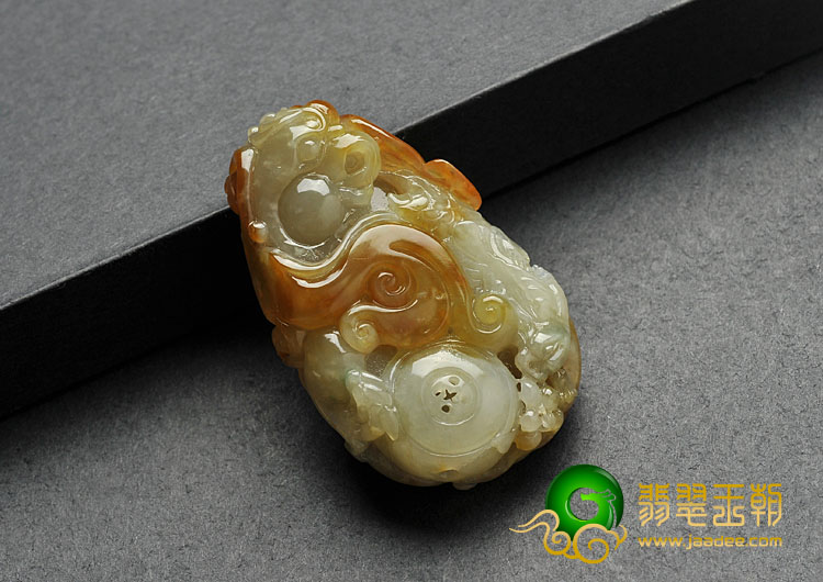细糯种黄翡缅甸翡翠A货英明神武挂件
