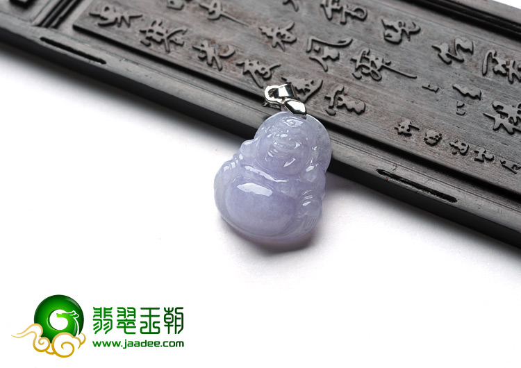 糯冰种紫罗兰缅甸翡翠A货玉佛挂件