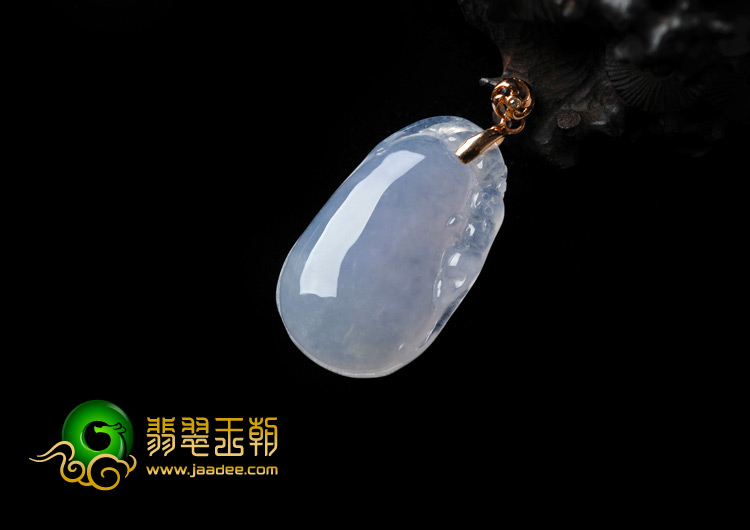 冰种紫罗兰缅甸翡翠A货福瓜挂件