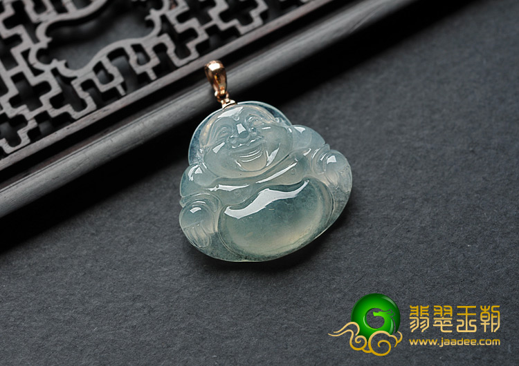 冰种晴水缅甸翡翠A货玉佛挂件