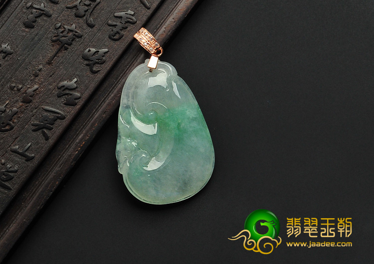 糯冰种飘翠缅甸翡翠A货如意挂件