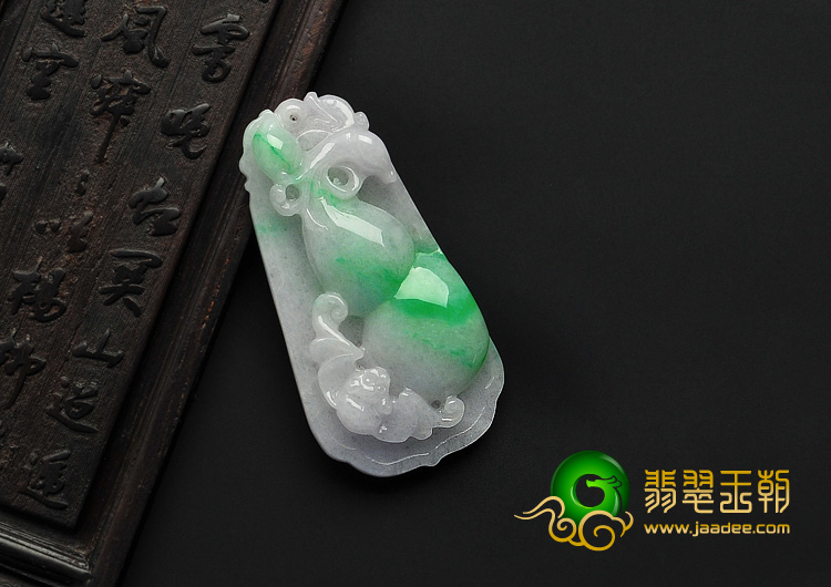 糯冰种春带彩缅甸翡翠A货福禄寿挂件