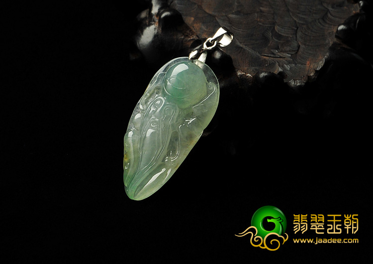 冰种晴水略飘花缅甸翡翠A货寿星挂件