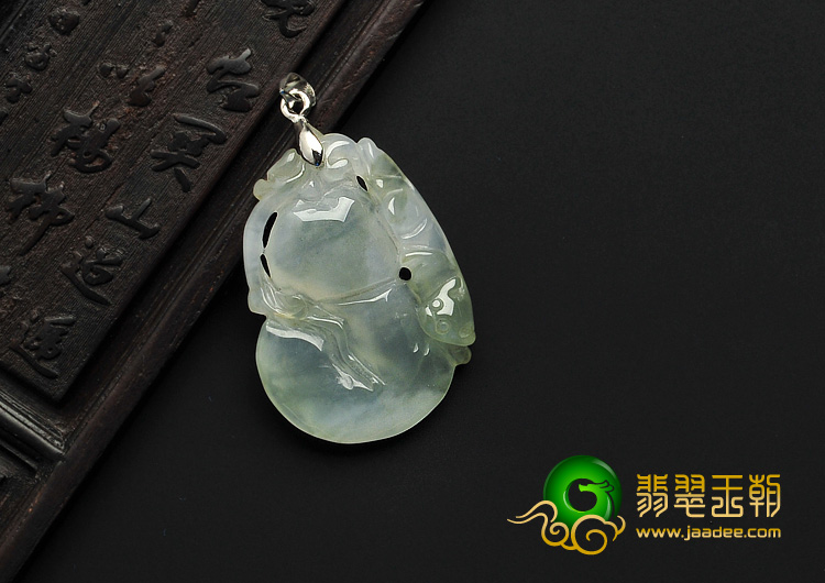 冰种晴水缅甸翡翠A货福寿如意挂件