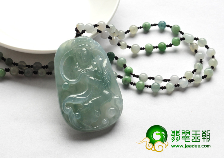 冰种晴水缅甸翡翠A货荷花仙子挂件