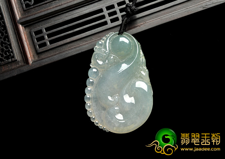 冰种晴水缅甸翡翠A货如意寿挂件
