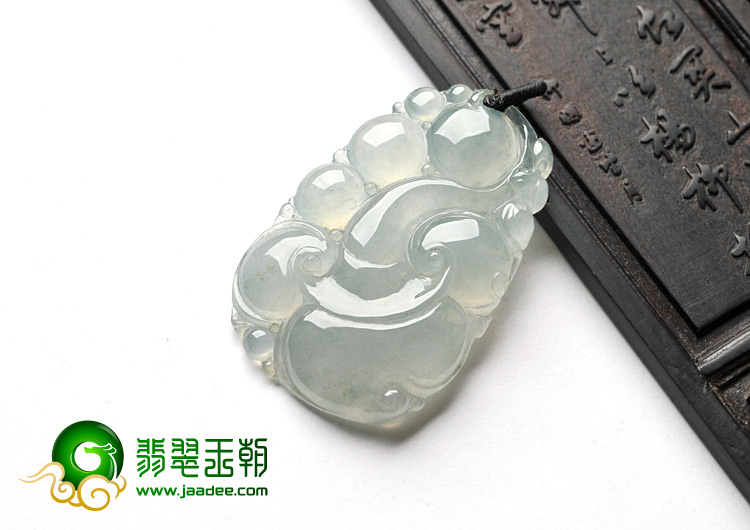 冰玻种晴水缅甸翡翠A货如意寿挂件