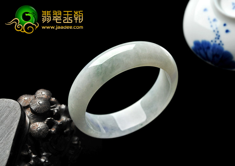 糯冰种紫罗兰缅甸翡翠A货手镯（54mm）