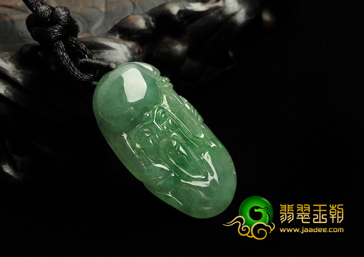 feicui糯冰种飘花缅甸翡翠A货寿星挂件