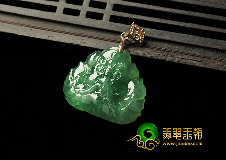 冰种晴水缅甸翡翠A货钟馗头挂件