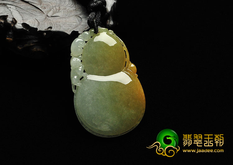 糯冰种晴水黄翡缅甸翡翠A货福禄寿挂件