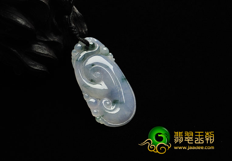 糯冰种紫罗兰飘花缅甸翡翠A货如意挂件