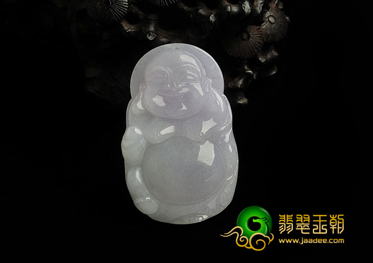 糯冰种紫罗兰缅甸翡翠A货逍遥佛挂件