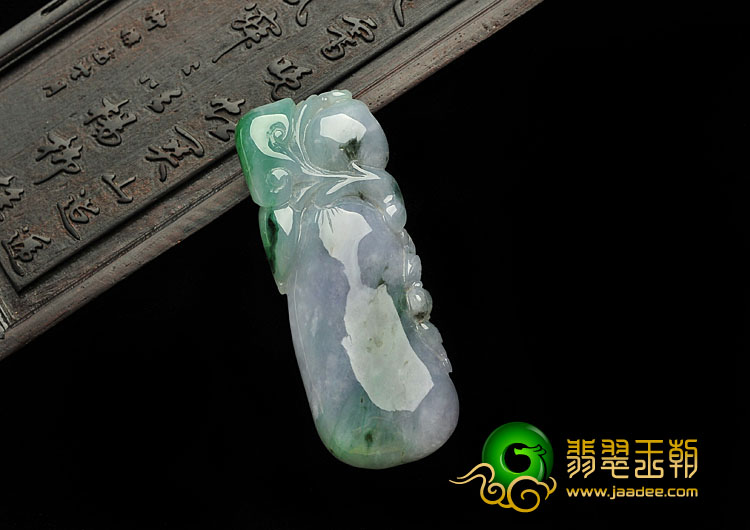 糯冰种紫罗兰飘花缅甸翡翠A货福瓜挂件