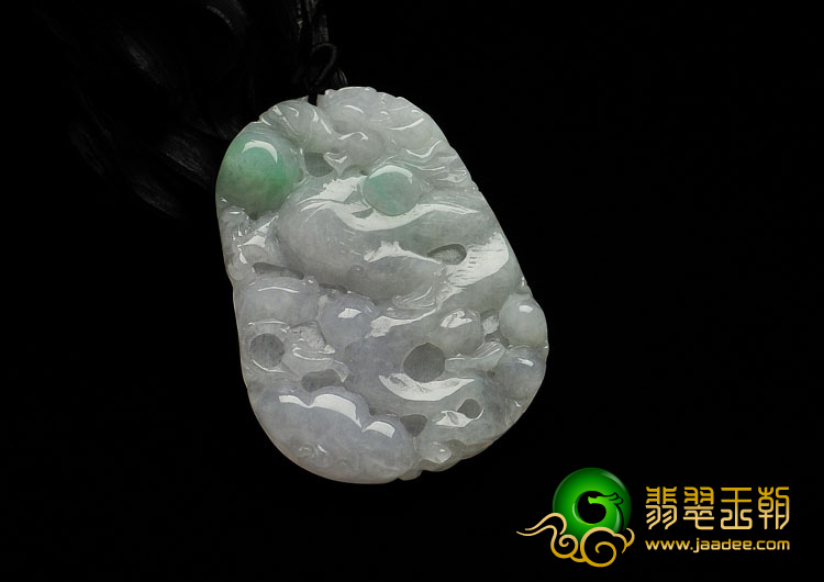 糯冰种紫罗兰缅甸翡翠A货飞龙在天挂件
