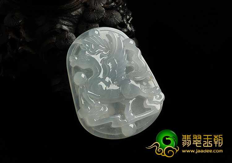 冰种晴水缅甸翡翠A货天马行空挂件