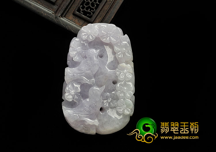 糯冰种紫罗兰缅甸翡翠A货喜上眉梢挂件
