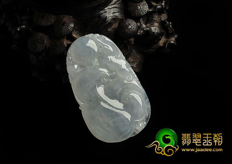 冰种淡紫罗兰缅甸翡翠A货如意寿挂件