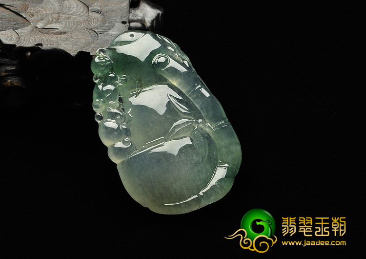 冰玻种飘花缅甸翡翠A货节节高挂件