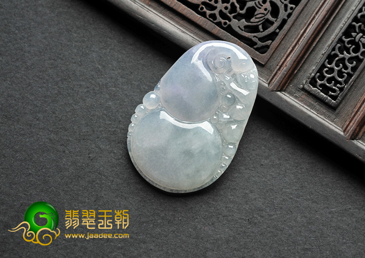 冰种紫罗兰缅甸翡翠A货福禄寿挂件