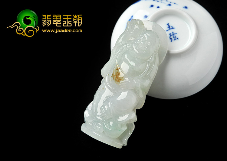 糯冰种晴水黄翡缅甸翡翠A货欢喜佛手玩件