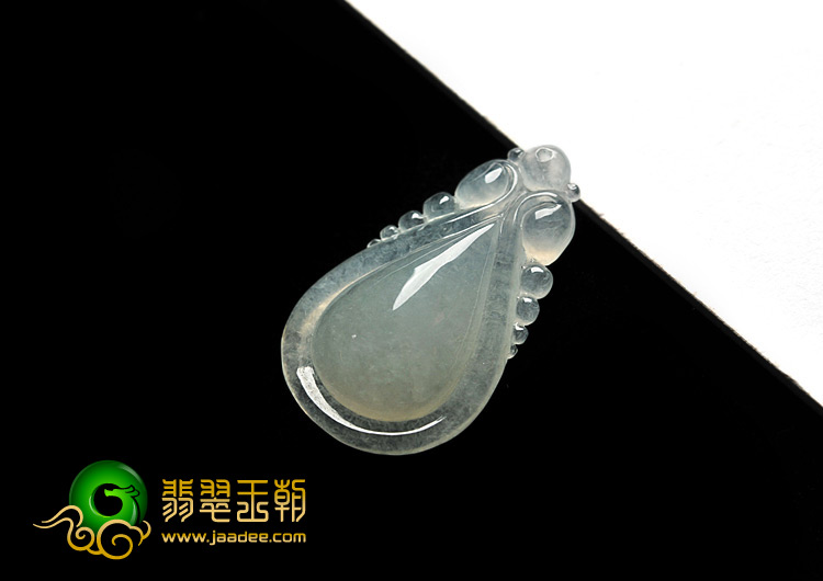 冰种晴水缅甸翡翠A货心心相印挂件