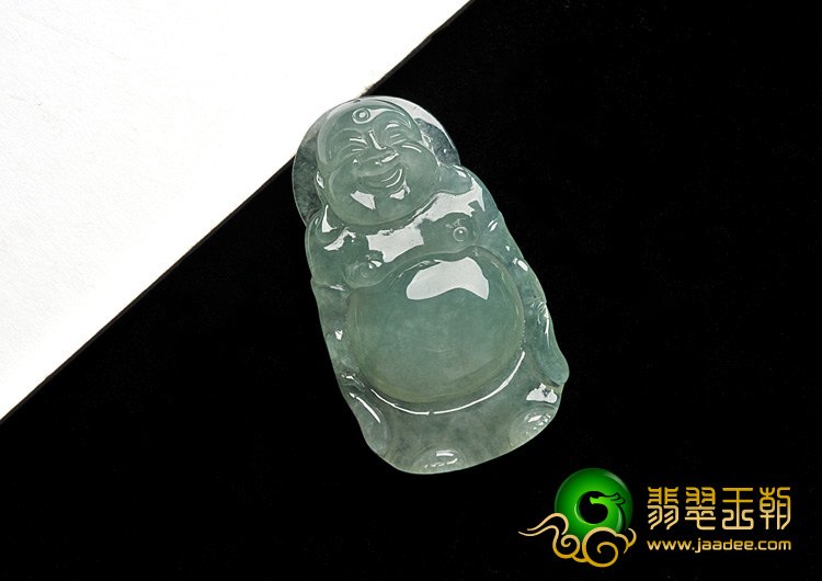 冰种晴水缅甸翡翠A货站佛挂件