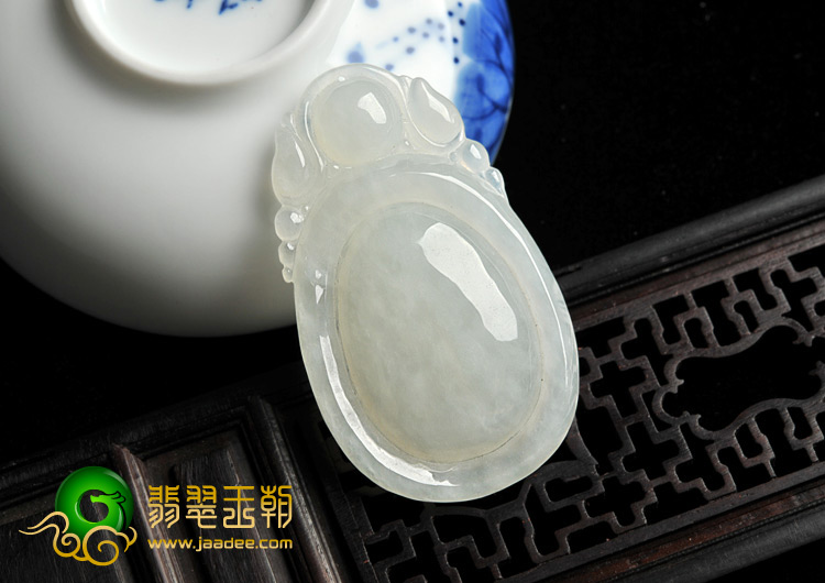 feicui糯冰种缅甸翡翠A货福在眼前挂件