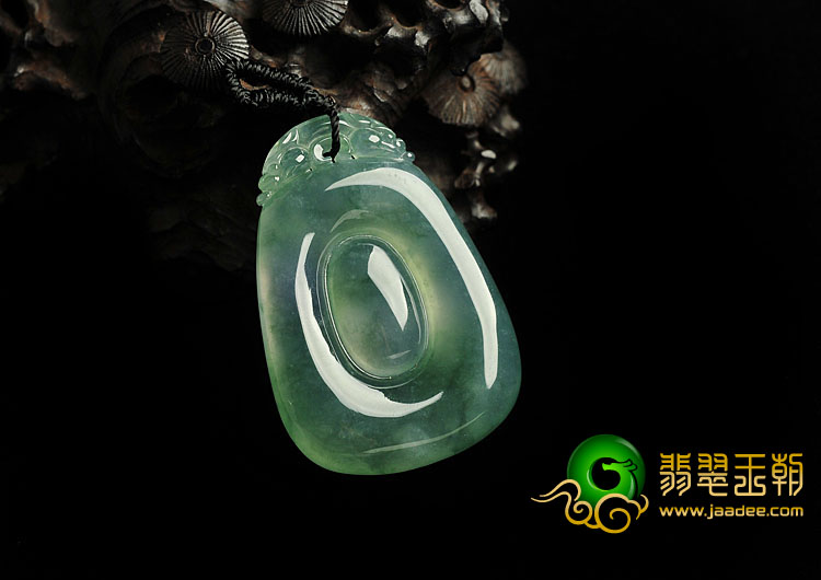 冰种飘花缅甸翡翠A货福在眼前挂件