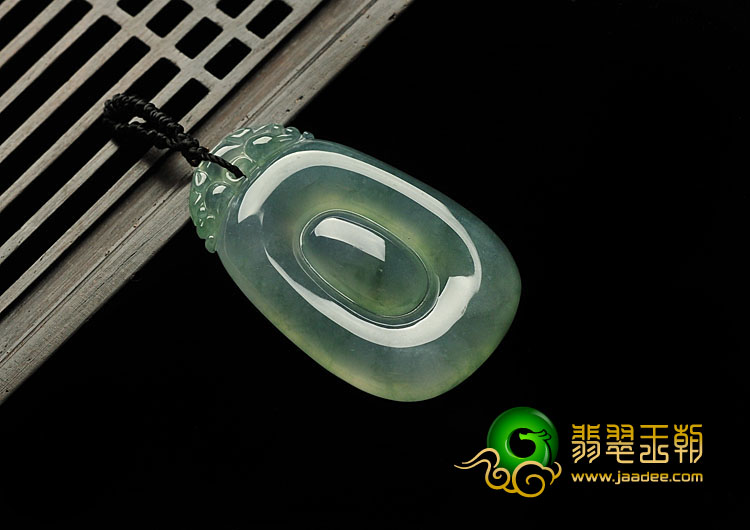 冰种飘花缅甸翡翠A货福在眼前挂件