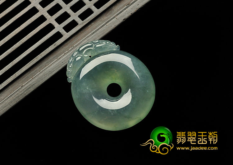 冰种飘花缅甸翡翠A货福在眼前挂件