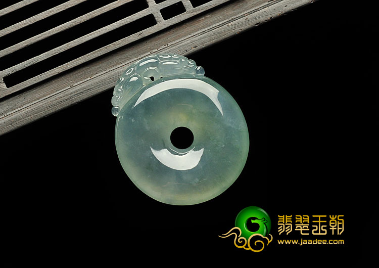 冰种飘花缅甸翡翠A货福在眼前挂件