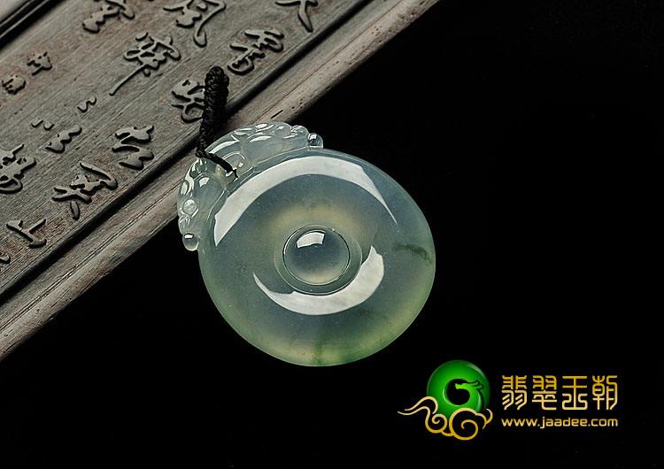 冰种飘花缅甸翡翠A货福在眼前挂件